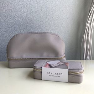 Stackers Taupe Travel Jewelry Case & Makeup Case